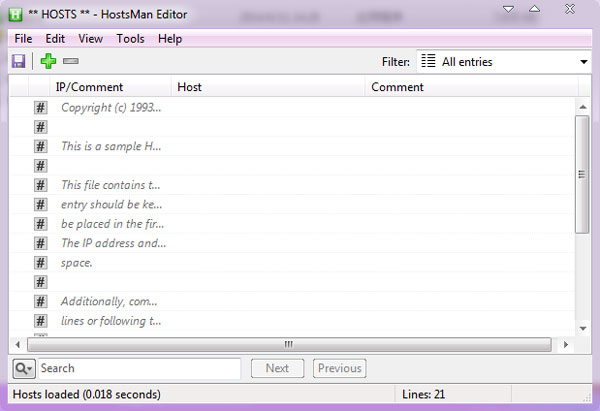 HostsMan(管理系统hosts工具) V4.4.101 绿色版
