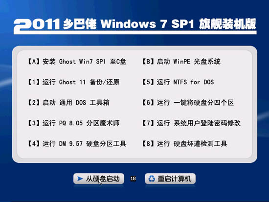 乡巴佬 GHOST WIN7 SP1 装机版旗舰版(