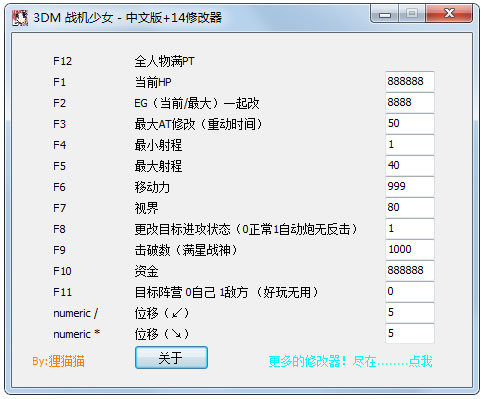 机战少女修改器(3DM 战机少女) V1.0 中文绿色版
