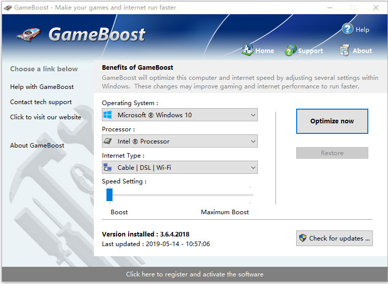 GameBoost(游戏优化软件) V3.6.4.2018 英文绿色版