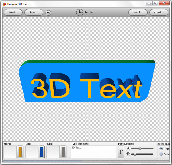 Binerus 3D Text(3d图标制作软件) V1.0 绿色版