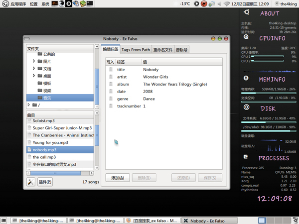 Linux系统Rhythmbox播放器出现中文乱码怎么解决?