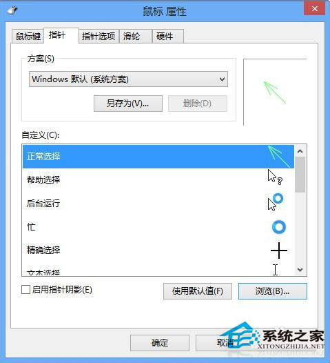 Win8鼠标指针怎么换?Win8改鼠标指针的方法