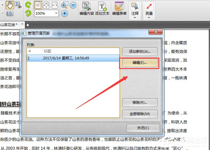 PDF怎么编辑页眉页脚?