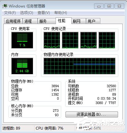 Win7系统PF使用率多少正常?