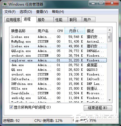 Win7任务管理器中哪些进程可以关闭?