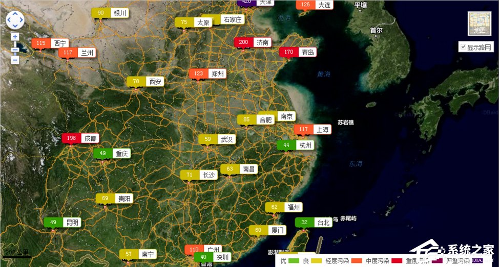 如何用百度地图查看全国雾霾情况?
