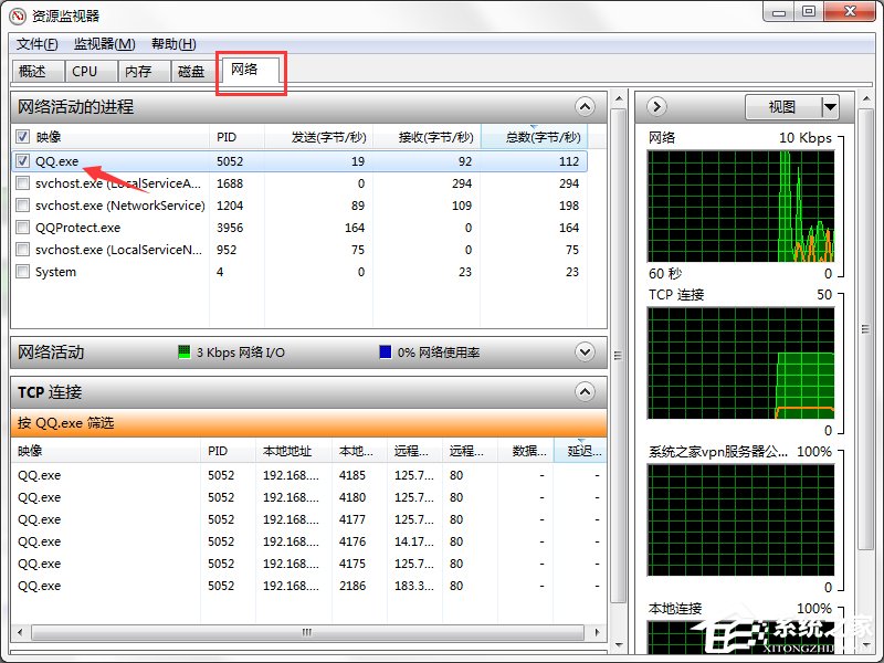 在Win7系统中怎么查看QQ好友IP地址?