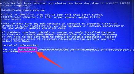 电脑蓝屏提示0x0000009f