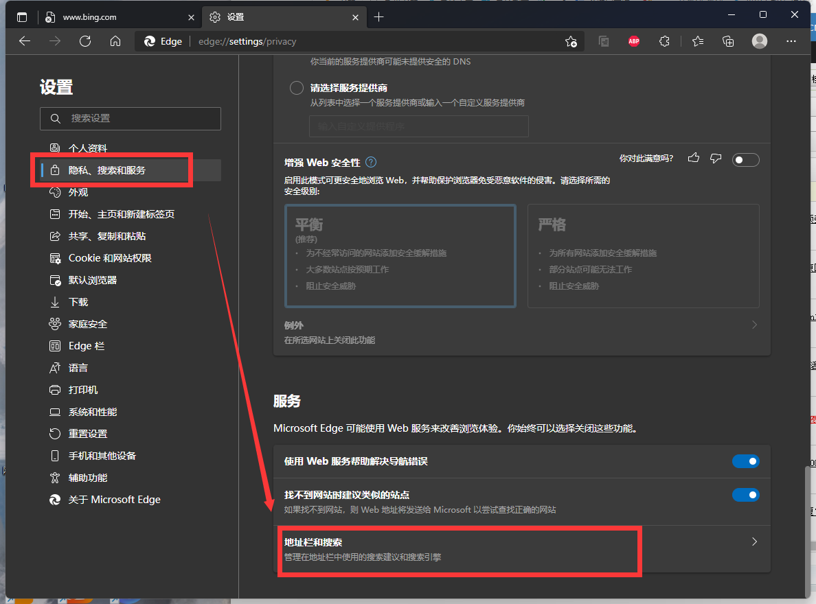 必应地址栏搜索无法访问怎么办?
