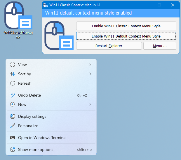 Windows 11 经典上下文菜单