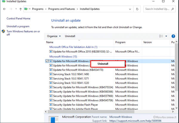 如何从Windows10 21H2、21H1、20H2中卸载KB5009596?