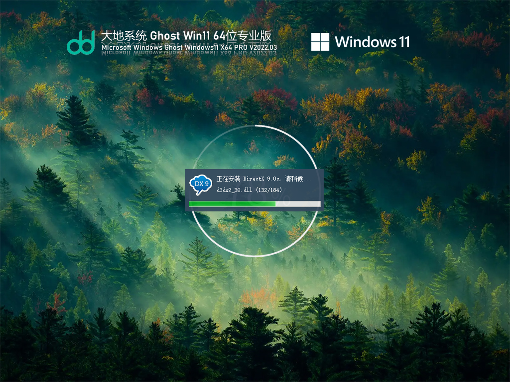 大地系统 Ghost Win11 64位 最新正式版 V2022.03