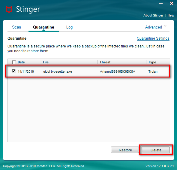 McAfee AvERT Stinger Portable