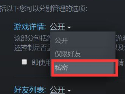 Steam如何隐藏个人游戏动态？