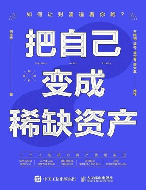《把自己变成稀缺资产》给年轻人的奋斗指南,从认知、实践和精力管理三个角度切入,讲述如何投资自己,将自己变成稀缺资产的故事。只有自己的能力,别人偷不走