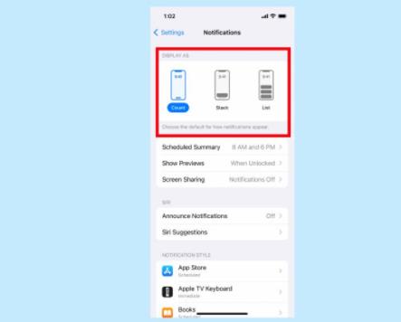iOS16通知位置怎么改回去?