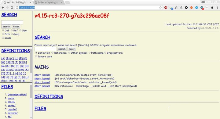 GNU GLOBAL截图