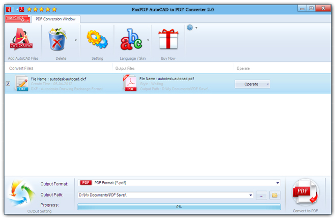AutoCAD(DWG)转换PDF转换器截图