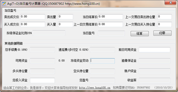 ​Ag(T+D)当日盈亏计算器截图