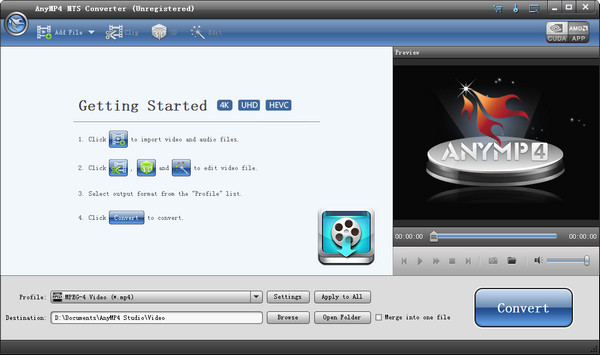 AnyMP4 MTS Converter(MTS格式转换器)截图