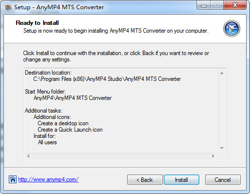 AnyMP4 MTS Converter(MTS格式转换器)截图