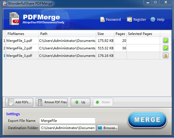Wonderfulshare PDF Merge(PDF合并器)截图
