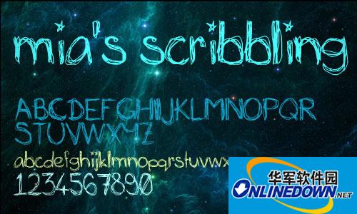 可爱涂鸦英文字母（Mia\'s Scribbling）体截图