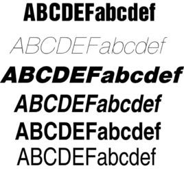 Helvetica字体截图