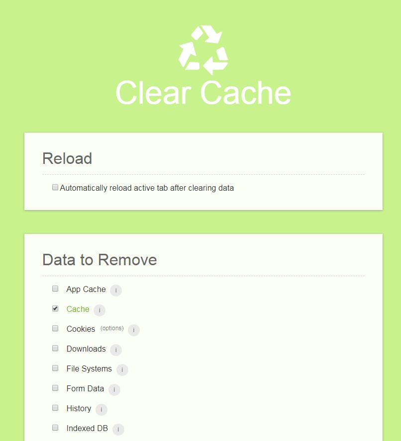 Clear Cache截图