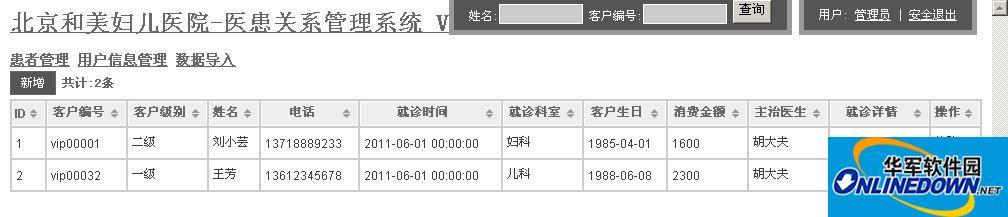 北京和美妇儿医院--医患关系管理系统截图