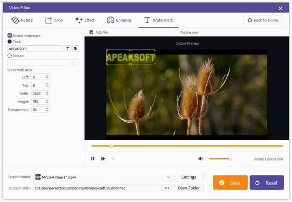 Apeaksoft Video Editor截图