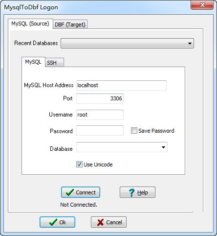MysqlToDbf截图
