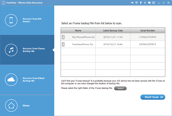 FonePaw iPhone Data Recovery截图
