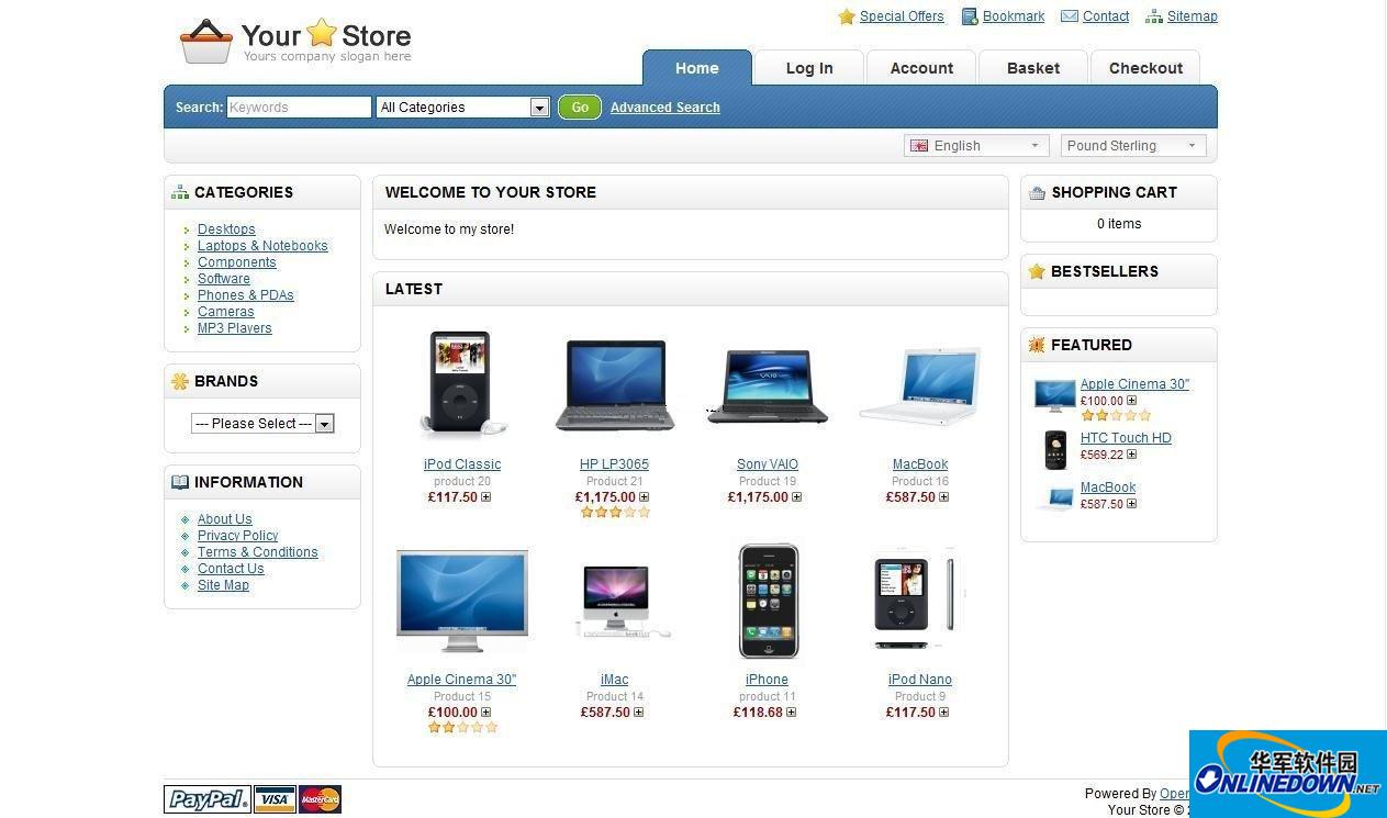 opencart购物商城系统截图