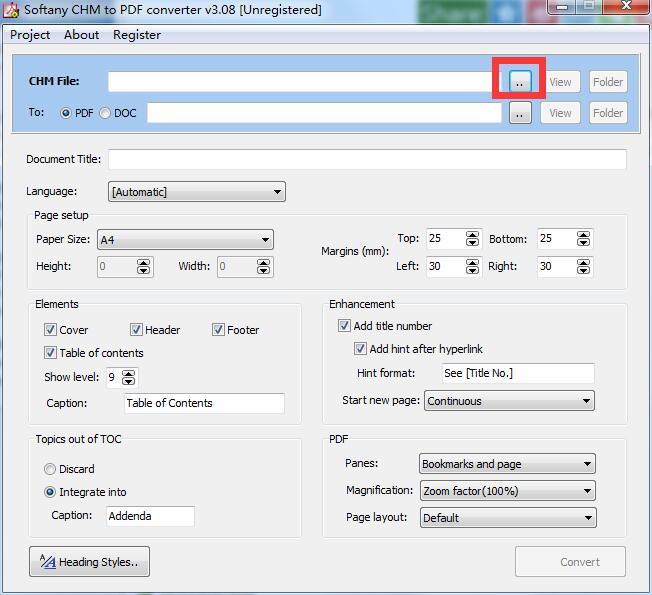 Softany CHM to PDF Converter截图