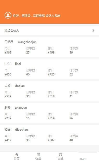 淘客喵合伙人分佣系统截图