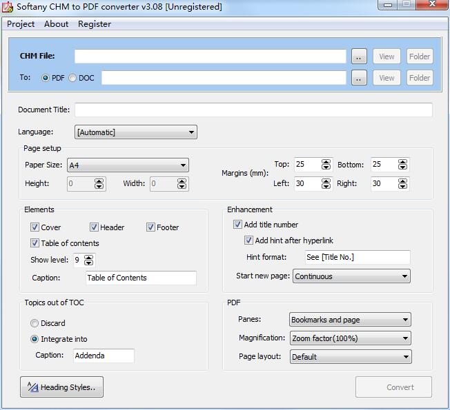 Softany CHM to PDF Converter截图