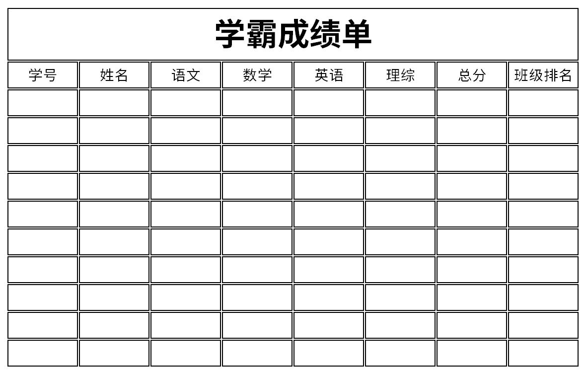 学霸成绩单截图