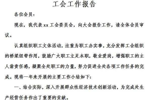 工会工作报告截图