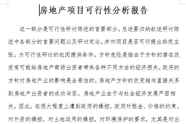 房地产项目可行性研究报告截图