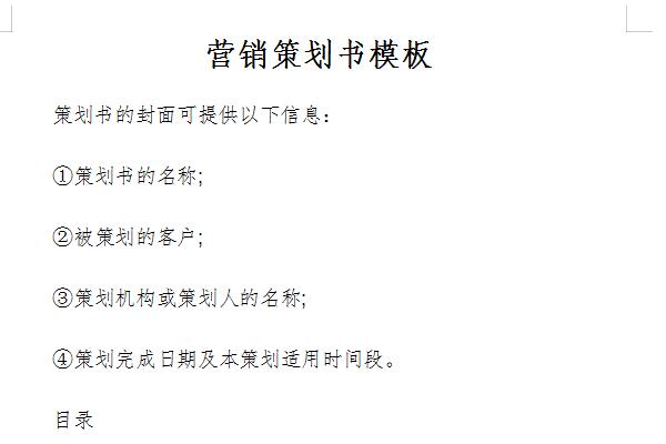 营销策划方案模板截图
