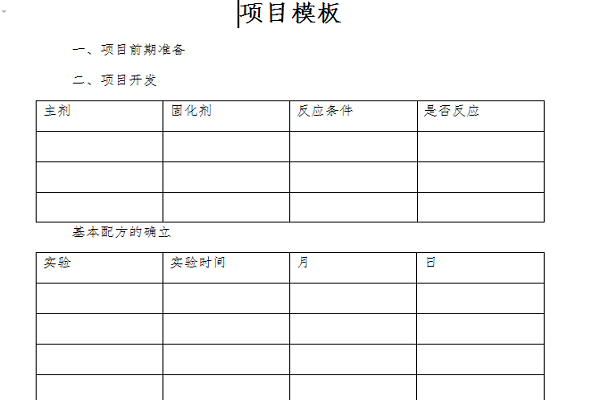 项目模板截图