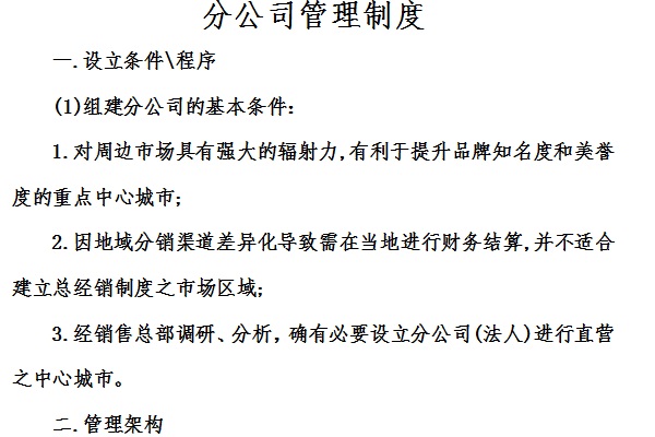 分公司管理制度截图