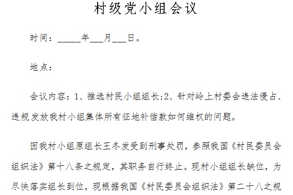 村级党小组会议截图