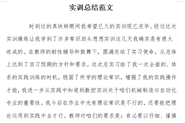 实训总结范文截图