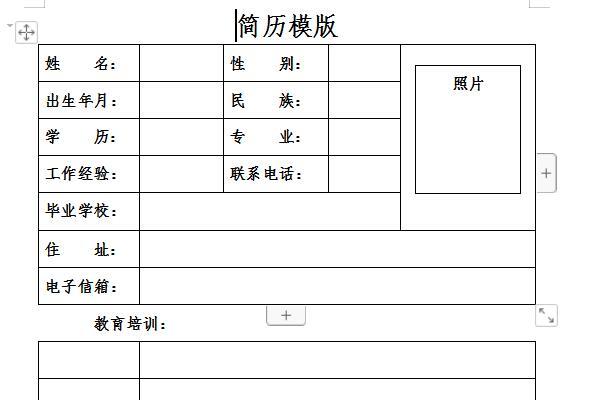 简历模版截图