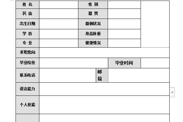 电子简历截图