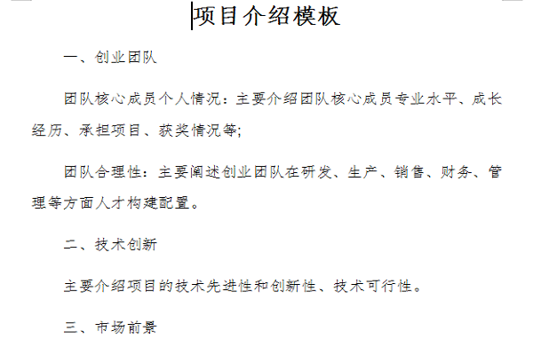 项目介绍模板截图