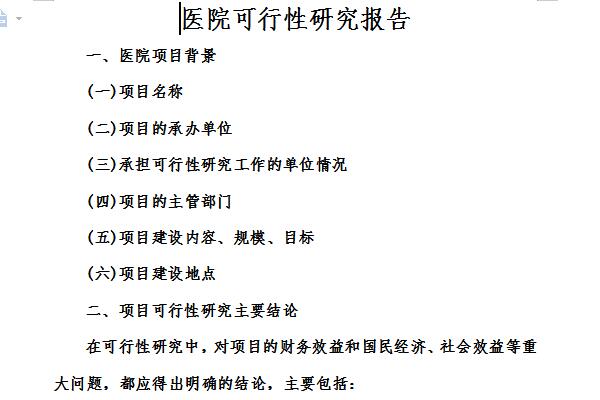 医院建设项目可行性研究报告截图